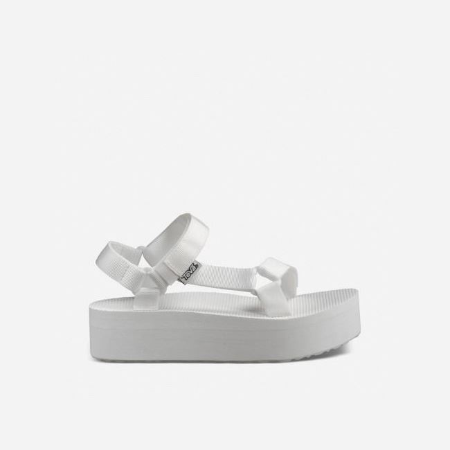 White Teva Flatform Universal Women\'s Flatforms | YA58EA6