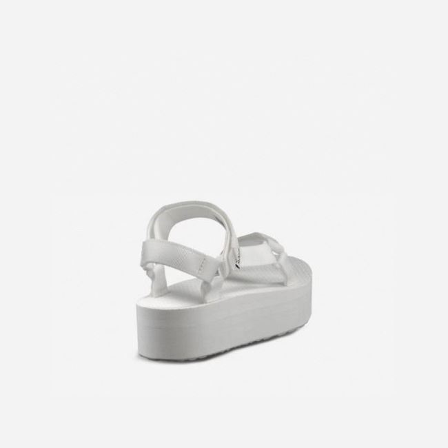 White Teva Flatform Universal Women's Sandals | 1LSDOBD