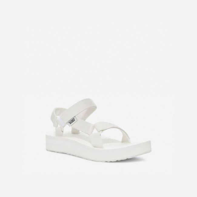 White Teva Midform Universal Women's Flatforms | BPFONYL