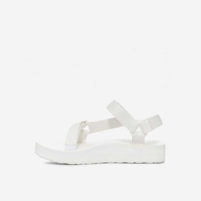 White Teva Midform Universal Women's Flatforms | BPFONYL