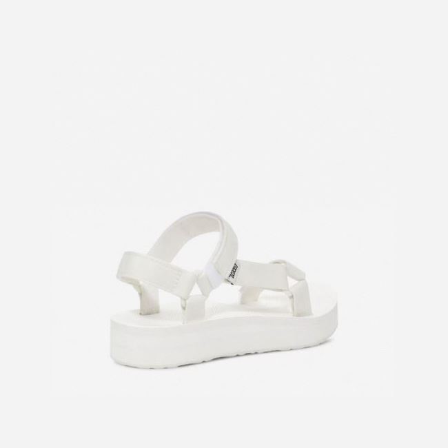 White Teva Midform Universal Women's Flatforms | BPFONYL