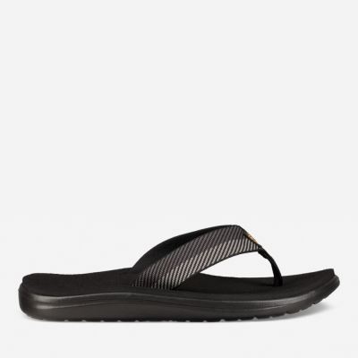 Black Grey Teva Voya Flip Men's Sandals | NZFZ65I