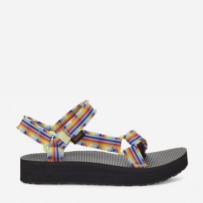 Black Multicolor Teva Midform Fray Women's Flatforms | MY5U7AF