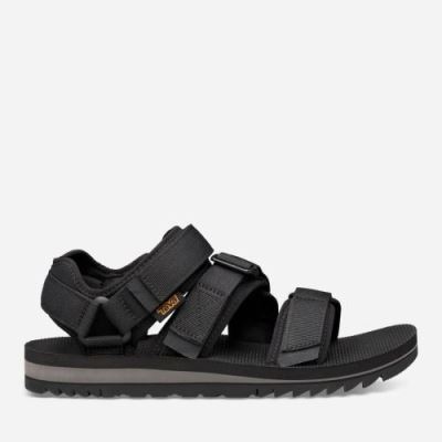 Black Teva Cross Strap Trail Men's Sandals | SXW5YSM