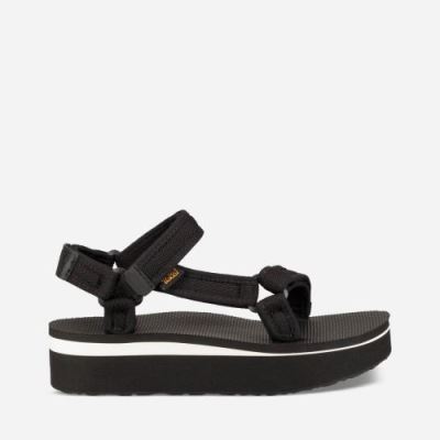 Black Teva Flatform Universal Mesh Print Women's Flatforms | CSFCLLA