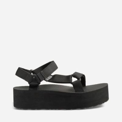 Black Teva Flatform Universal Women's Flatforms | KQIJZZM