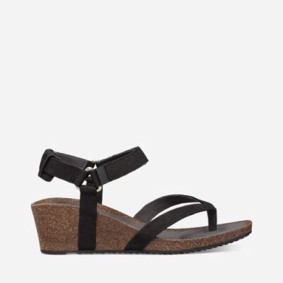 Black Teva Mahonia Wedge Thong Women's Sandals | I5WPEOB