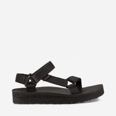 Black Teva Midform Universal Leather Women's Sandals | VCQ7DVA