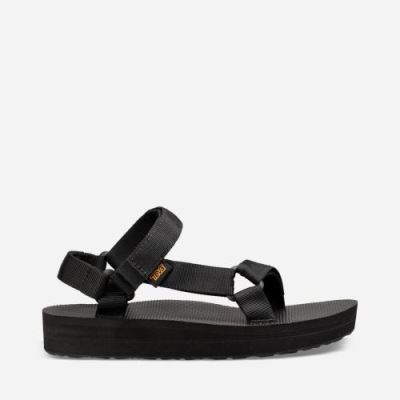 Black Teva Midform Universal Women's Flatforms | YCXP3QR