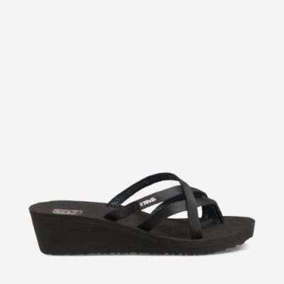 Black Teva Mush Mandalyn Wedge Ola 2 Women's Flip Flops | MDP2Q3M