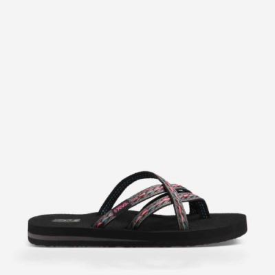 Black Teva Olowahu Women's Flip Flops | 6QN0TZZ