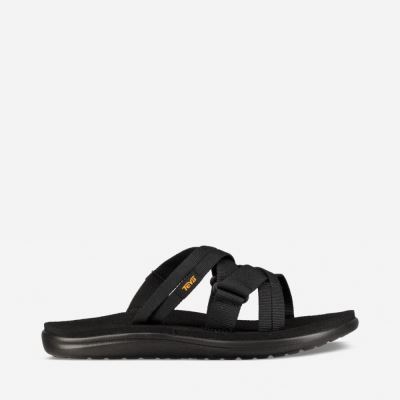 Black Teva Voya Slide Women's Flip Flops | 9Y4TJHO