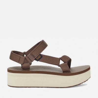 Brown Teva Flatform Universal Women's Flatforms | H34Z37J