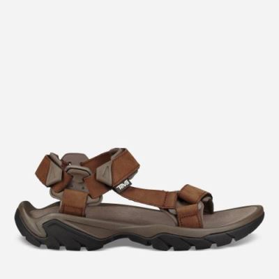 Carafe Teva Terra Fi 5 Universal Leather Men's Sandals | C7USQ56