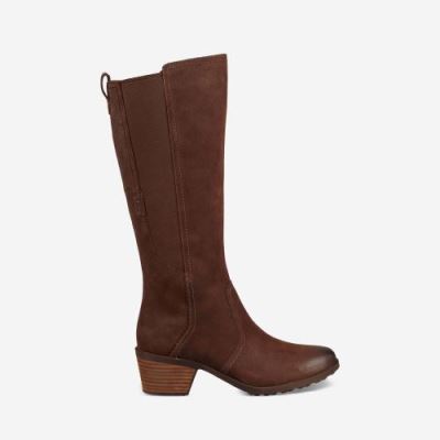 Chocolate Brown Teva Anaya Tall WP Women's Boots | PXDG6KI