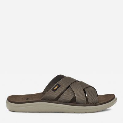 Chocolate Teva Voya Slide Men's Sandals | HC36NH2