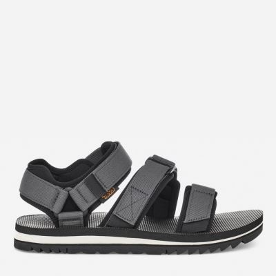 Dark Grey Teva Cross Strap Trail Men's Sandals | HHJWR4G