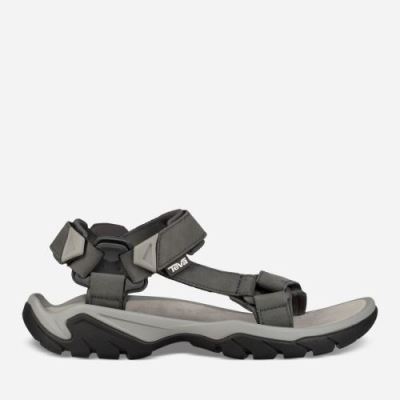 Dark Grey Teva Terra Fi 5 Universal Leather Men's Sandals | CW85V4P