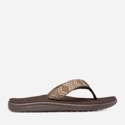 Dark Olive Teva Voya Men's Flip Flops | 08J26EQ