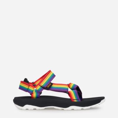 Multicolor / Black Teva Hurricane XLT2 Rainbow Pride Kids' Sandals | EHYBK09