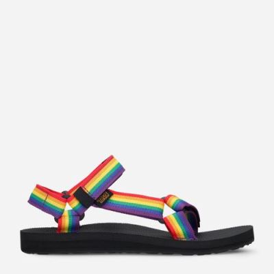 Multicolor / Black Teva Original Universal Rainbow Pride Women's Sandals | JEL1OD6