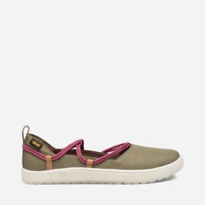 Olive / Red Purple Teva Voya Infinity MJ Women's Slip Ons | B26JXKY