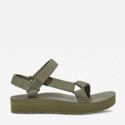 Olive Teva Midform Universal Women's Flatforms | 7ESDL9M