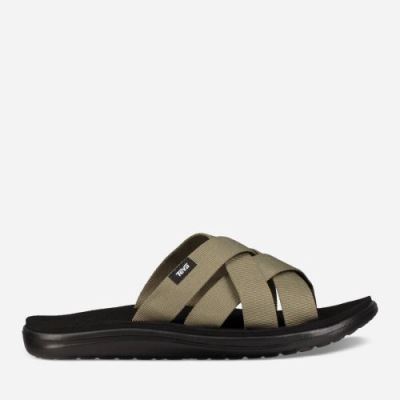 Olive Teva Voya Slide Men's Sandals | UPSQQYV