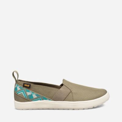 Olive Teva Voya Slip On Women's Slip Ons | DII3UCH