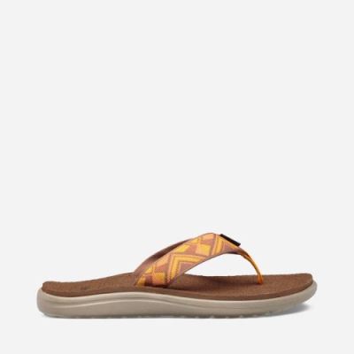 Orange Flower Teva Voya Women's Flip Flops | YUBPOYD