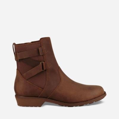 Pecan Teva Ellery Ankle WP Women's Boots | JU45RGK