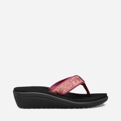 Red Purple Teva Voya Wedge Women's Flip Flops | NOVMZUY