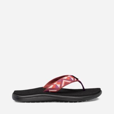 Red Teva Voya Women's Flip Flops | 2QATNGO