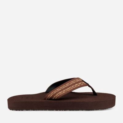 Stripes Brown Teva Original Mush Men's Flip Flops | GIPJNAA