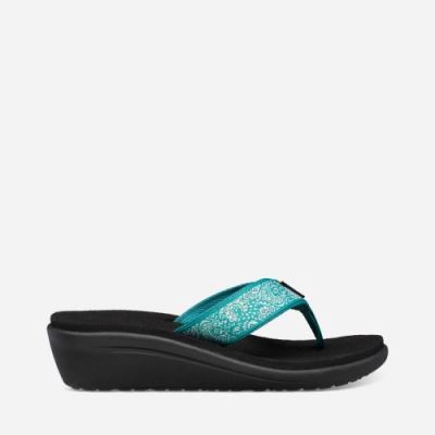 Turquoise Blue / Teva Voya Wedge Women's Sandals | N0LAK7N