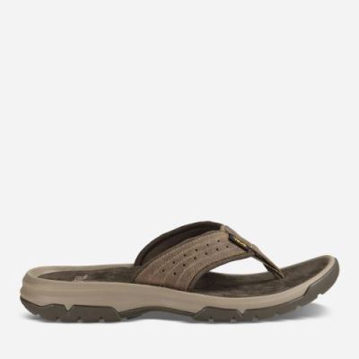 Walnut Teva Langdon Flip Men's Sandals | Q65BV37