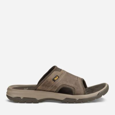 Walnut Teva Langdon Slide Men's Sandals | CJ0ZJOQ