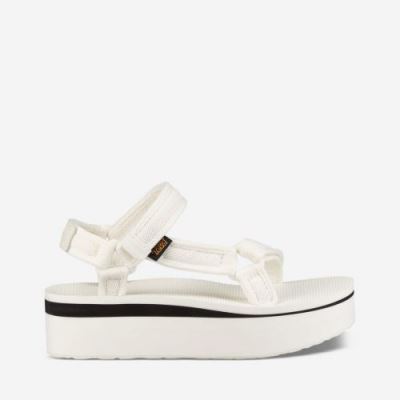 White Teva Flatform Universal Mesh Print Women's Flatforms | 97PX0Y6