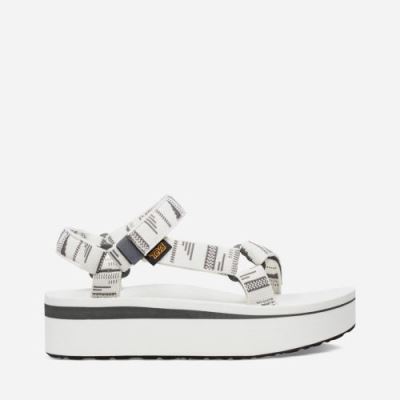 White Teva Flatform Universal Women's Flatforms | 5P9Y9IB