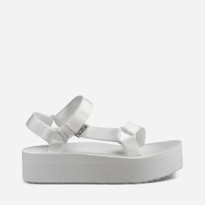 White Teva Flatform Universal Women's Flatforms | YA58EA6