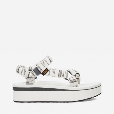 White Teva Flatform Universal Women's Sandals | L8E291F