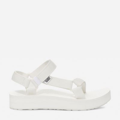 White Teva Midform Universal Women's Flatforms | BPFONYL